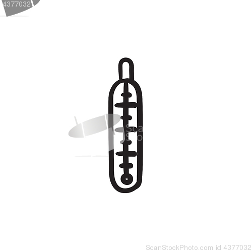 Image of Medical thermometer sketch icon.