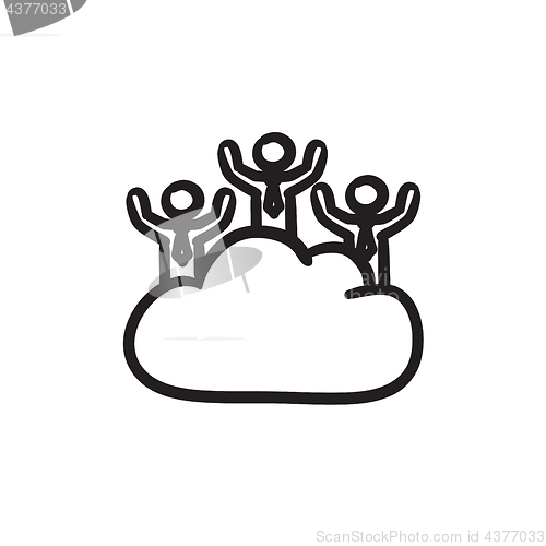 Image of Cloud computing sketch icon.