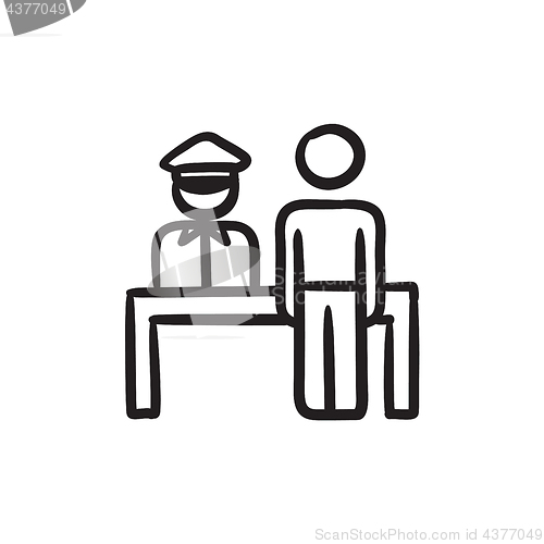 Image of Airport security  sketch icon.