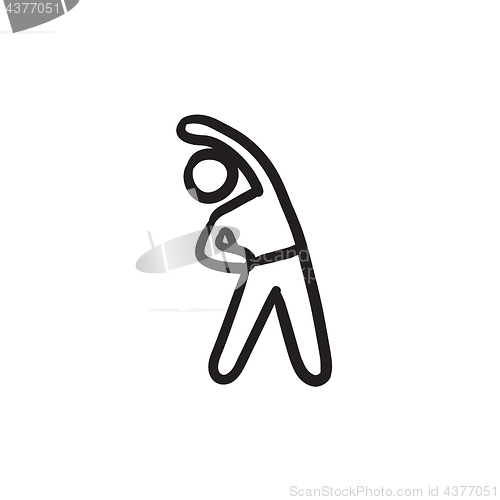 Image of Man making exercises sketch icon.