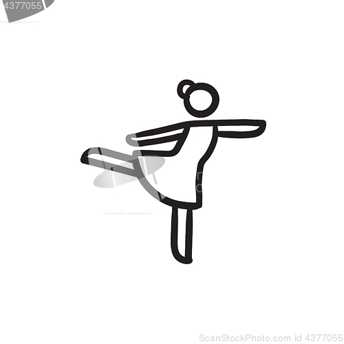 Image of Female figure skater sketch icon.