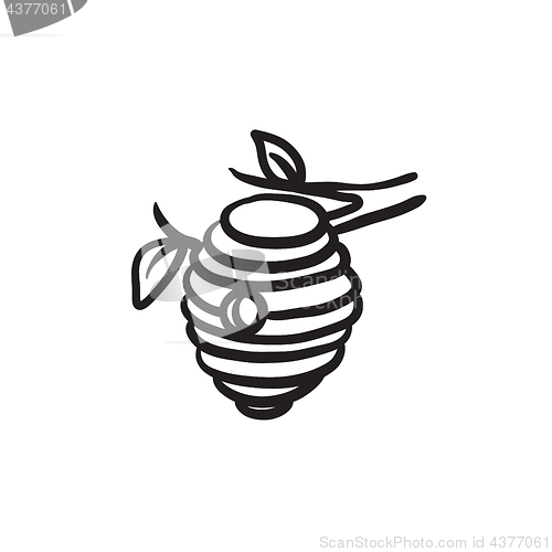 Image of Bee hive sketch icon.
