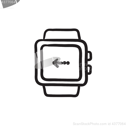 Image of Smartwatch sketch icon.