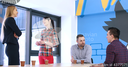 Image of Group of young people meeting in startup office