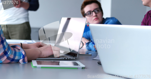Image of Business Team At A Meeting at modern office building