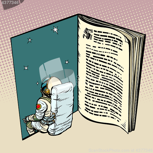 Image of Book and astronaut, science fiction