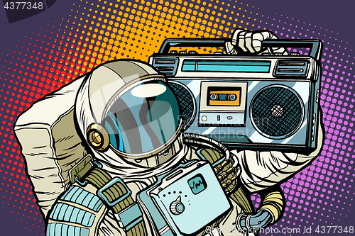 Image of astronaut with Boombox, audio and music