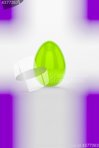 Image of a green easter egg on white background