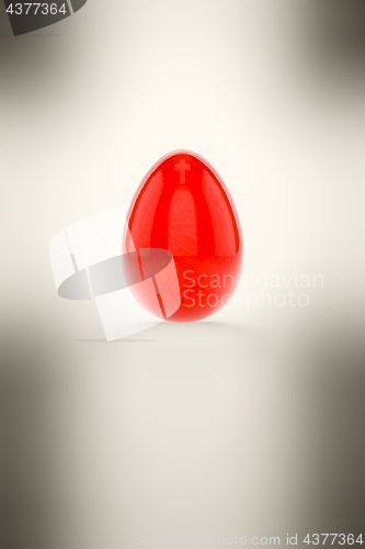 Image of a red easter egg on white background