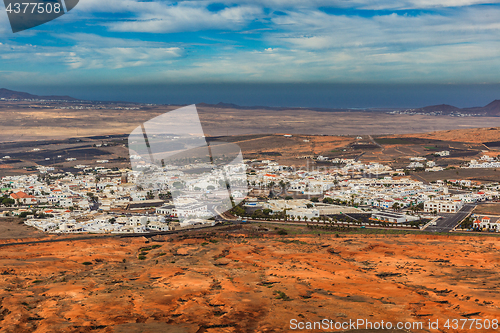 Image of View of the countryside and the town Teguise on Lanzarote