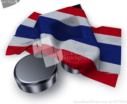 Image of music note symbol and flag of thailand - 3d rendering