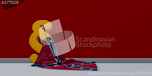Image of flag of the Confederate States of America and paragraph symbol - 3d illustration