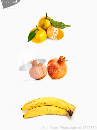 Image of Set of fruits on white background