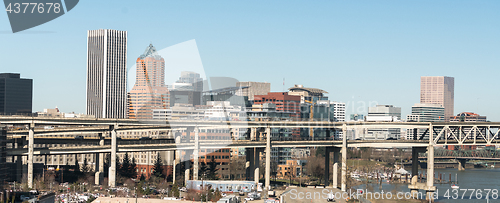 Image of Traffic Multiple Stacked Lanes Interstate Highway Interchange in