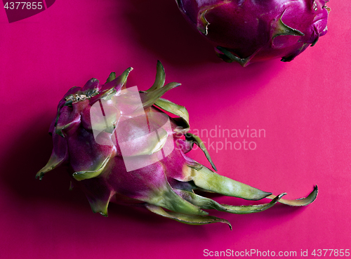 Image of A ripe pitahaya (dragon fruit) 