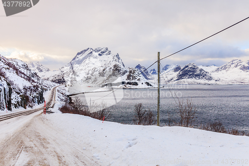 Image of icy coastal road