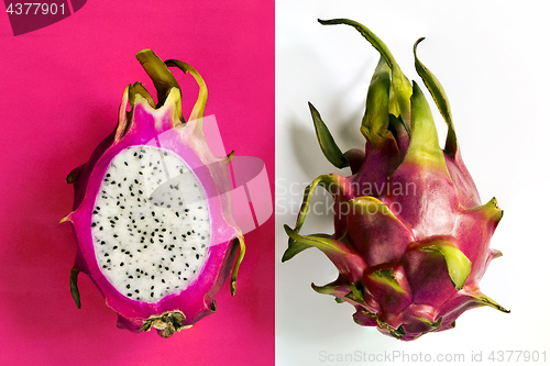 Image of A ripe pitahaya (dragon fruit) 