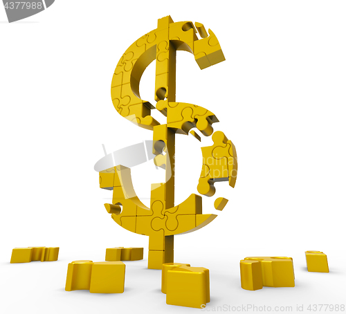 Image of Dollar Symbol Shows Money Or Investments USA