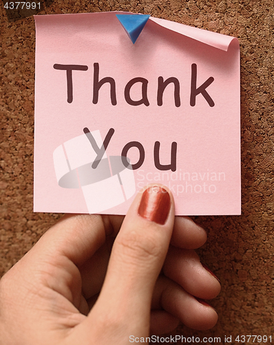 Image of Thank You Note As Thanks Message