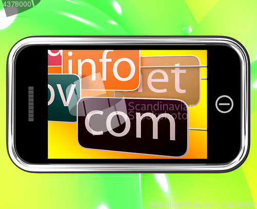 Image of Domains On Smartphone Shows Government Sites