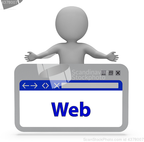 Image of Web Webpage Indicates Websites Online And Internet 3d Rendering
