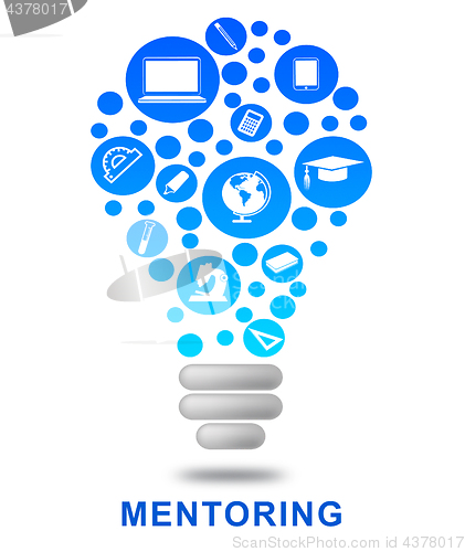 Image of Mentoring Lightbulb Means Power Source And Adviser