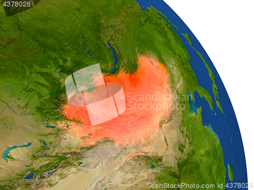 Image of Map of Mongolia in red