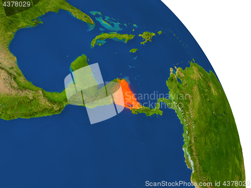 Image of Map of Nicaragua in red