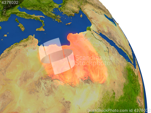 Image of Map of Libya in red