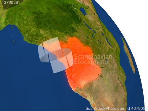 Image of Map of Angola in red