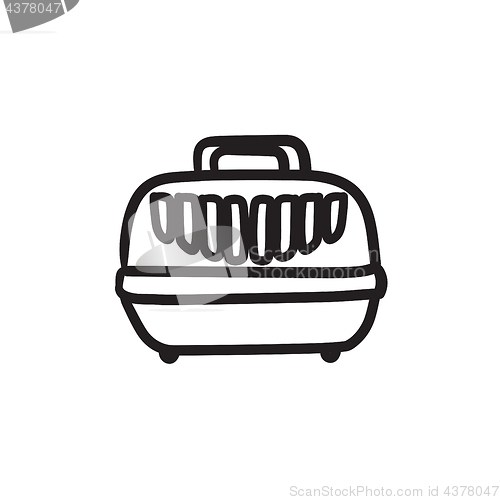 Image of Pet carrier box sketch icon.