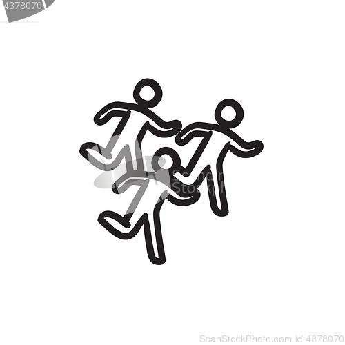 Image of Running men sketch icon.