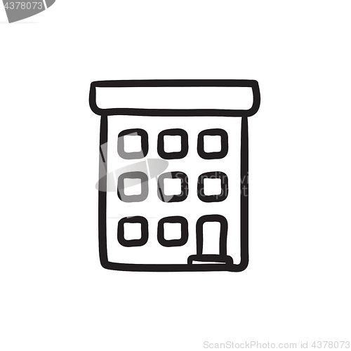 Image of Condominium building sketch icon.