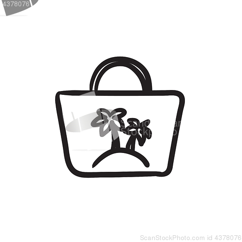 Image of Beach bag sketch icon.