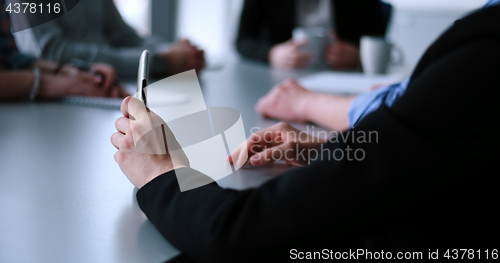Image of Business Team At A Meeting at modern office building