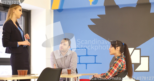 Image of Group of young people meeting in startup office