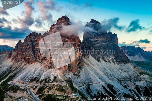 Image of National Nature Park Tre Cime In the Dolomites Alps. Beautiful n