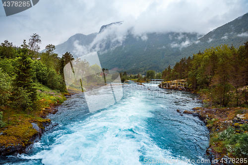 Image of lovatnet lake Beautiful Nature Norway.