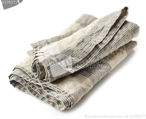 Image of linen napkins on white background