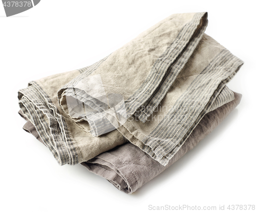 Image of linen napkin on white background