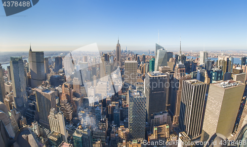 Image of New York City Manhattan downtown skyline.