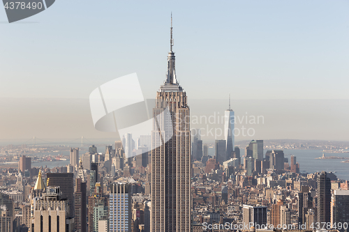 Image of New York City Manhattan downtown skyline.