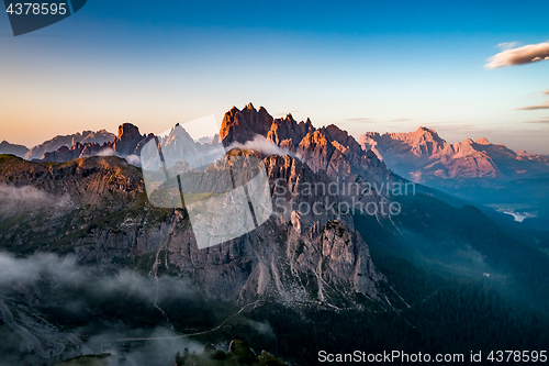 Image of National Nature Park Tre Cime In the Dolomites Alps. Beautiful n