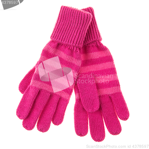 Image of knitted woolen baby gloves