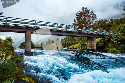 Image of lovatnet lake Beautiful Nature Norway.