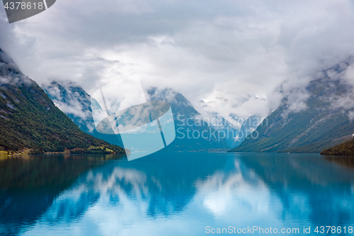 Image of lovatnet lake Beautiful Nature Norway.