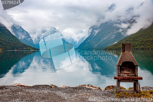 Image of lovatnet lake Beautiful Nature Norway.