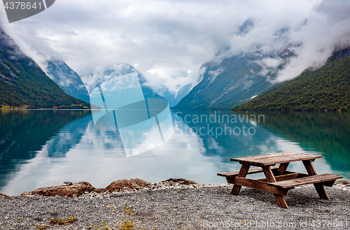 Image of lovatnet lake Beautiful Nature Norway.