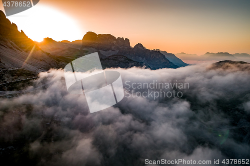 Image of National Nature Park Tre Cime In the Dolomites Alps. Beautiful n