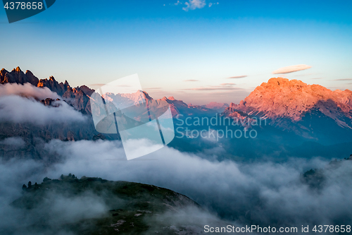 Image of National Nature Park Tre Cime In the Dolomites Alps. Beautiful n